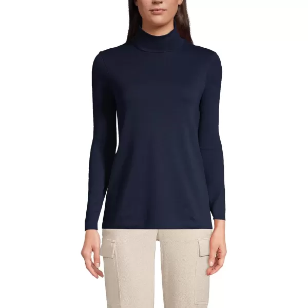 imageLands End Womens Tall Supima Cotton Turtleneck TunicRadiant Navy