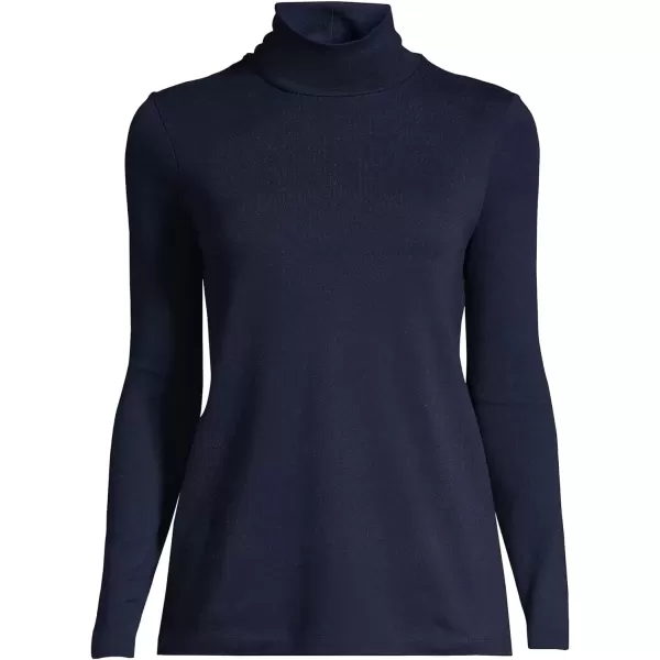 imageLands End Womens Tall Supima Cotton Turtleneck TunicRadiant Navy