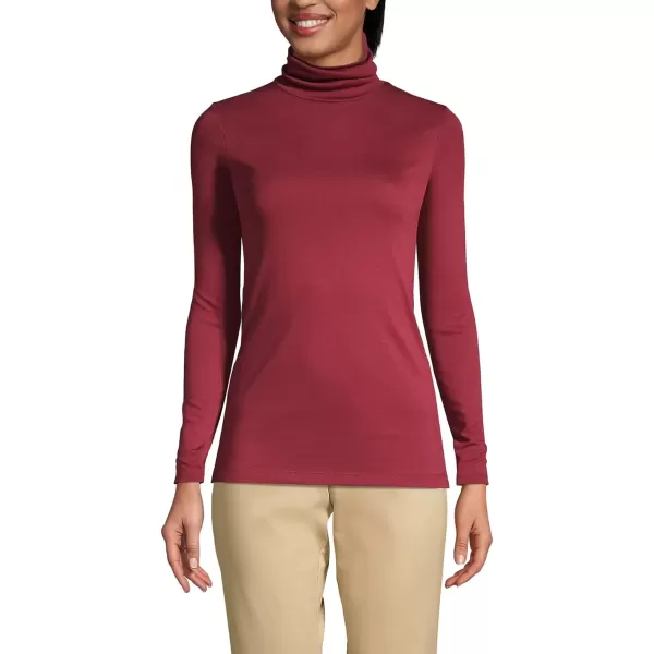 imageLands End Womens Tall Supima Cotton Turtleneck TunicRich Burgundy