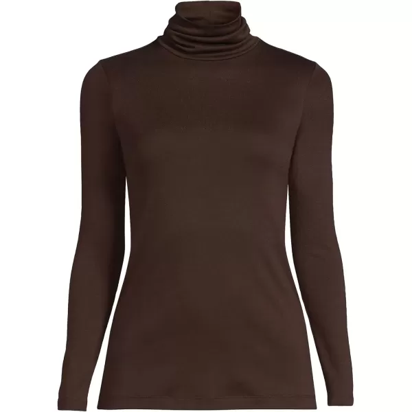 imageLands End Womens Tall Supima Cotton Turtleneck TunicRich Coffee