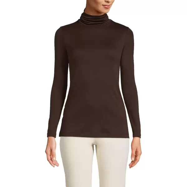 imageLands End Womens Tall Supima Cotton Turtleneck TunicRich Coffee