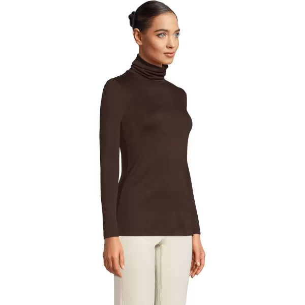 imageLands End Womens Tall Supima Cotton Turtleneck TunicRich Coffee