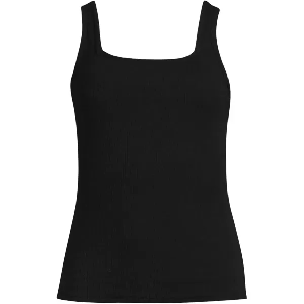 imageLands End Womens Wide Rib Square Neck TankBlack