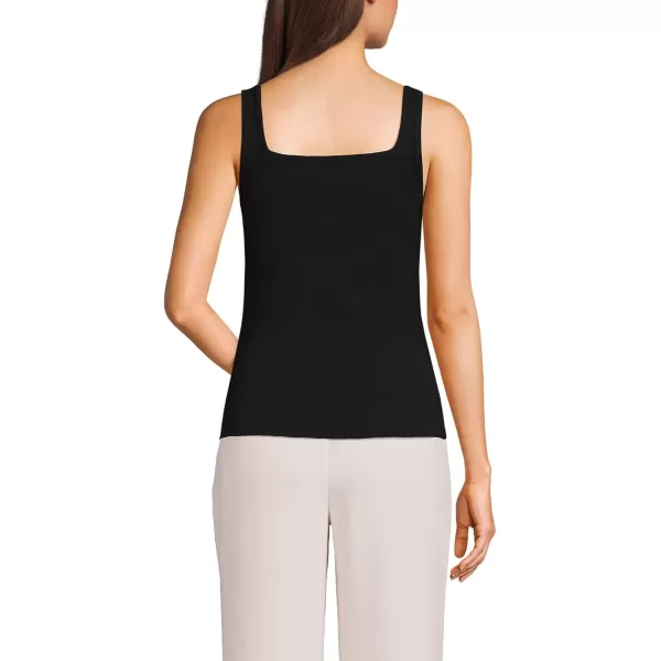 imageLands End Womens Wide Rib Square Neck TankBlack