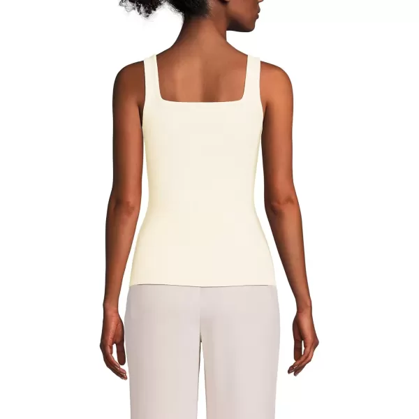 imageLands End Womens Wide Rib Square Neck TankFresh Ivory