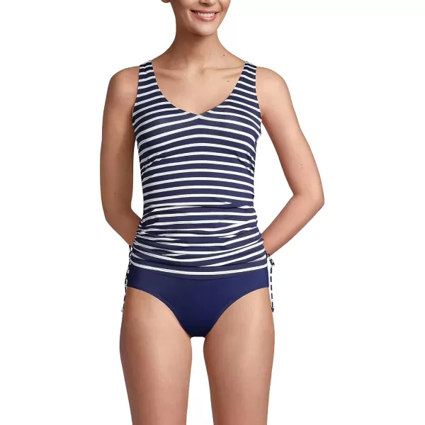 imageLands End Chlorine Resistant Underwire Tankini Swimsuit TopDeep SeaWhite Media Stripe