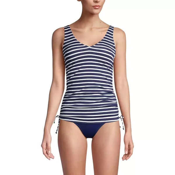 imageLands End Chlorine Resistant Underwire Tankini Swimsuit TopDeep SeaWhite Media Stripe