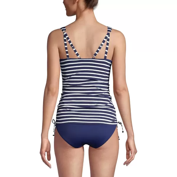 imageLands End Chlorine Resistant Underwire Tankini Swimsuit TopDeep SeaWhite Media Stripe