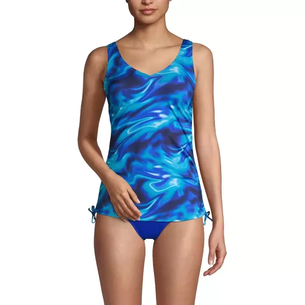 imageLands End Chlorine Resistant Underwire Tankini Swimsuit TopElectric Blue MultiSwirl