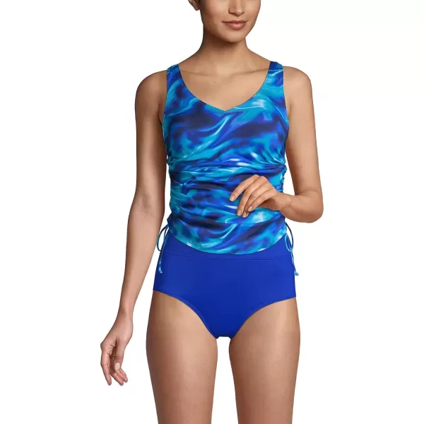 imageLands End Chlorine Resistant Underwire Tankini Swimsuit TopElectric Blue MultiSwirl