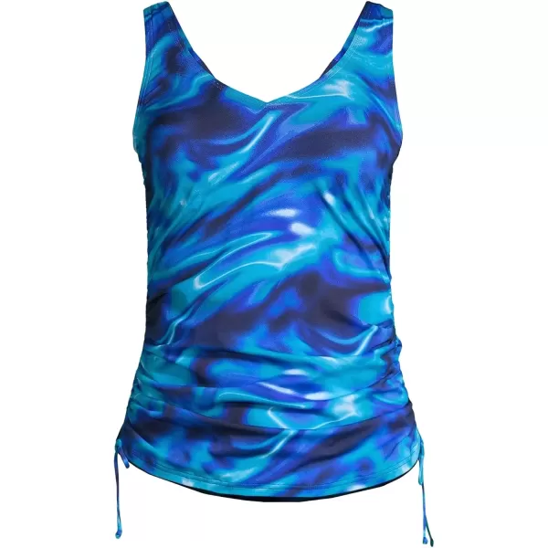 imageLands End Chlorine Resistant Underwire Tankini Swimsuit TopElectric Blue MultiSwirl