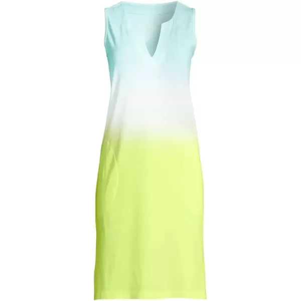 imageLands End Womens Cotton Jersey Sleeveless Swim Coverup DressLemon Lime Ombre