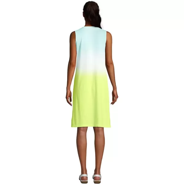 imageLands End Womens Cotton Jersey Sleeveless Swim Coverup DressLemon Lime Ombre