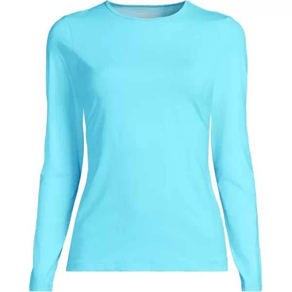 imageLands End Womens Crew Neck Long Sleeve Rash Guard UPF 50 Sun Protection Swim TeeRiver Mist