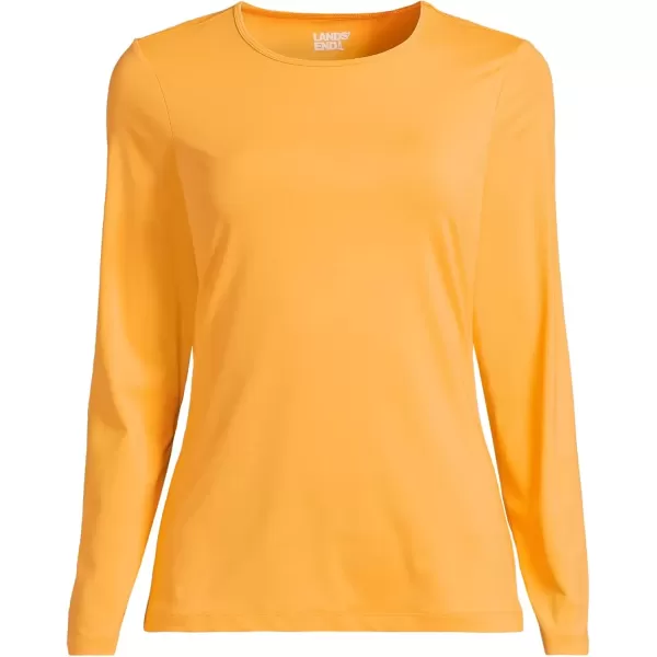 imageLands End Womens Crew Neck Long Sleeve Rash Guard UPF 50 Sun Protection Swim TeeSweet Mango