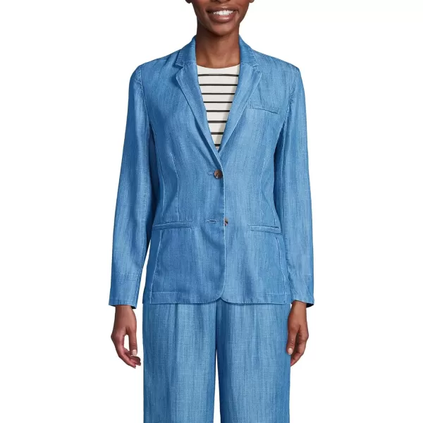 imageLands End Womens Indigo Relaxed Blazer made with TENCEL fibersSoft Indigo