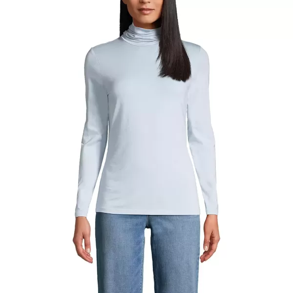 imageLands End Womens Lightweight Jersey Skimming Long Sleeve TurtleneckSoft Blue Haze