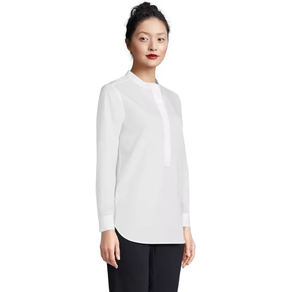 imageLands End Womens No Iron Long Sleeve Banded Collar Popover ShirtWhite