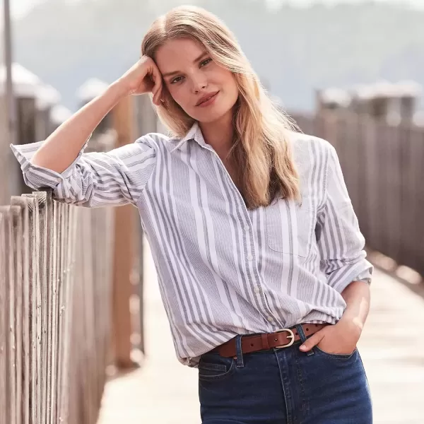 imageLands End Womens Oxford ShirtFounders Engineered Stripe