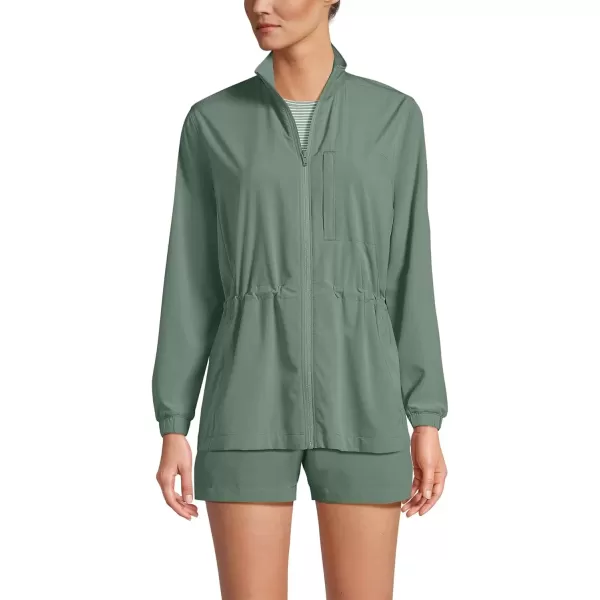 imageLands End Womens Performance Packable Full Zip ShirtLily Pad Green