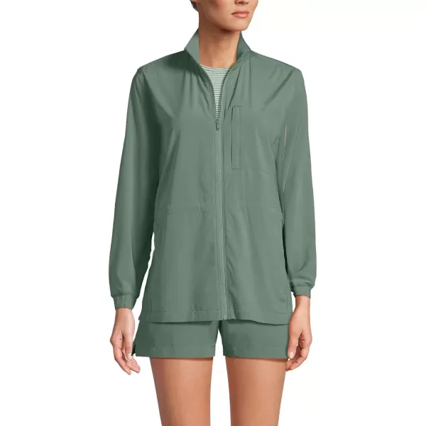 imageLands End Womens Performance Packable Full Zip ShirtLily Pad Green