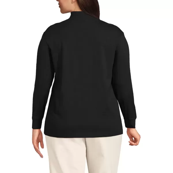 imageLands End Womens Plus Size Long Sleeve Super T MockBlack