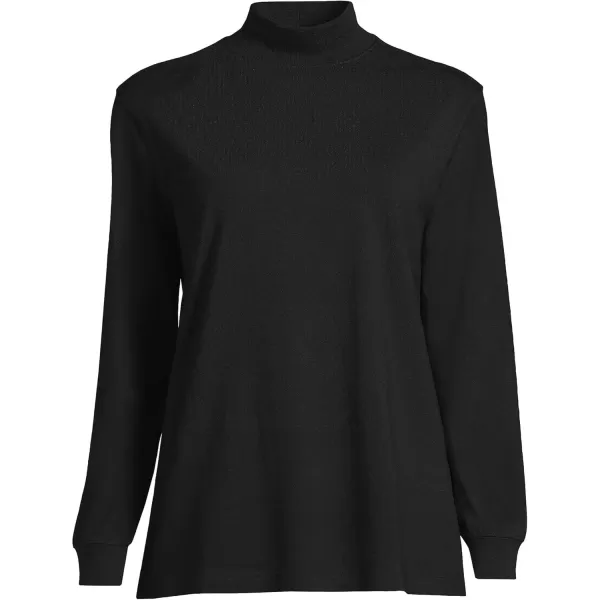 imageLands End Womens Plus Size Long Sleeve Super T MockBlack