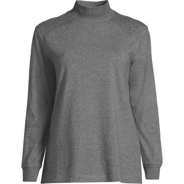 imageLands End Womens Plus Size Long Sleeve Super T MockCharcoal Heather