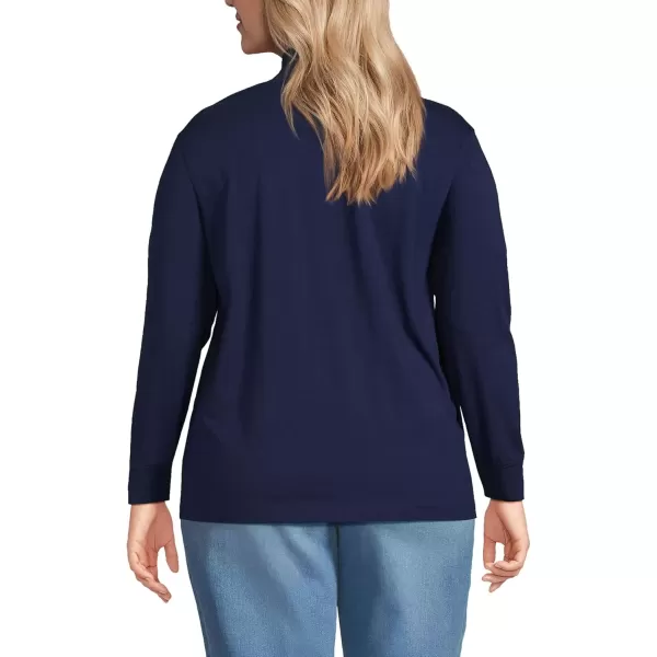 imageLands End Womens Plus Size Long Sleeve Super T MockDeep Sea Navy