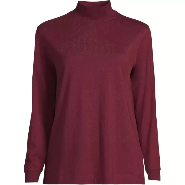 imageLands End Womens Plus Size Long Sleeve Super T MockRich Burgundy