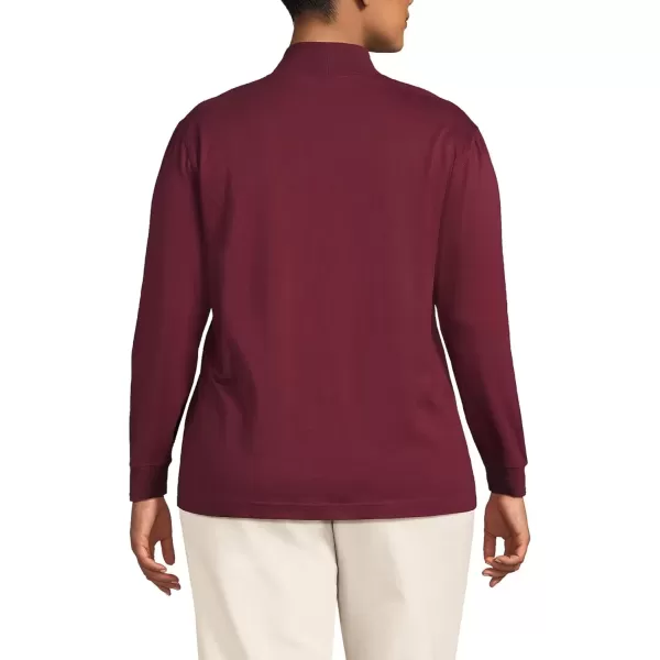 imageLands End Womens Plus Size Long Sleeve Super T MockRich Burgundy