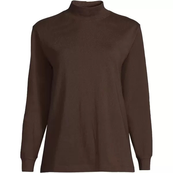 imageLands End Womens Plus Size Long Sleeve Super T MockRich Coffee