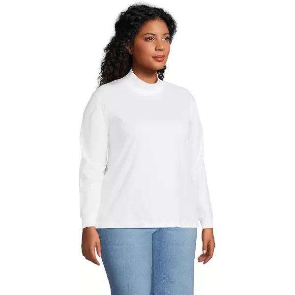 imageLands End Womens Plus Size Long Sleeve Super T MockWhite