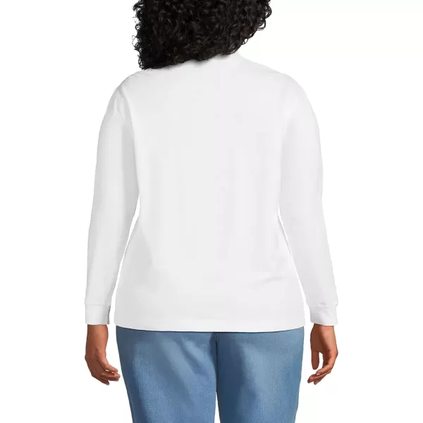 imageLands End Womens Plus Size Long Sleeve Super T MockWhite