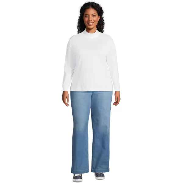 imageLands End Womens Plus Size Long Sleeve Super T MockWhite