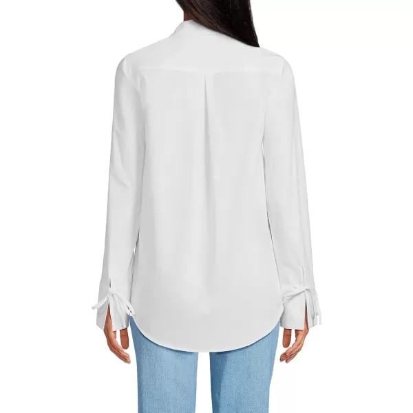 imageLands End Womens Poplin Tie Sleeve ShirtWhite