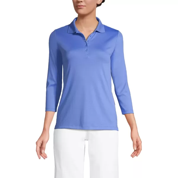 imageLands End Womens 34 Sleeve Supima Cotton Polo ShirtChicory Blue