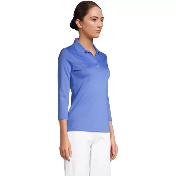 imageLands End Womens 34 Sleeve Supima Cotton Polo ShirtChicory Blue