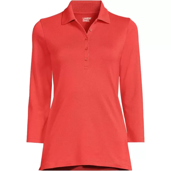 imageLands End Womens 34 Sleeve Supima Cotton Polo ShirtDark Orange