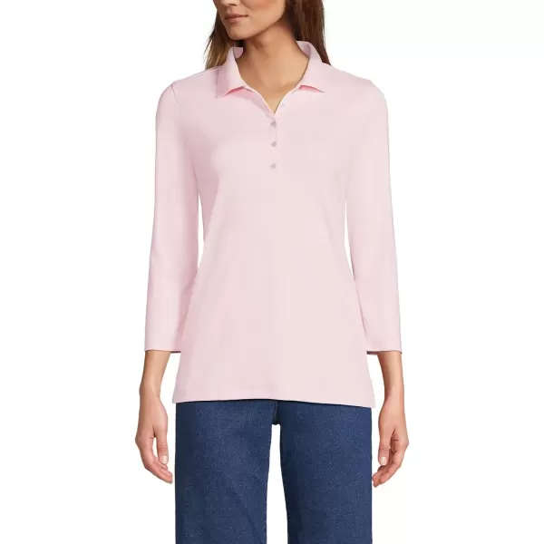 imageLands End Womens 34 Sleeve Supima Cotton Polo ShirtPink Fog