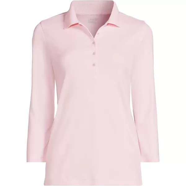 imageLands End Womens 34 Sleeve Supima Cotton Polo ShirtPink Fog