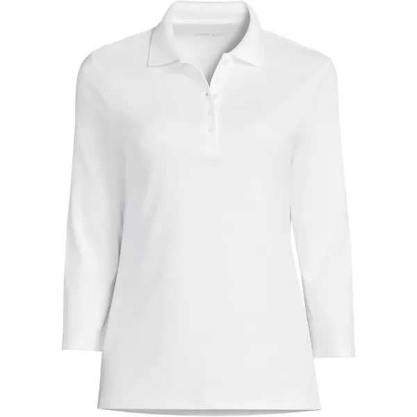 imageLands End Womens 34 Sleeve Supima Cotton Polo ShirtWhite