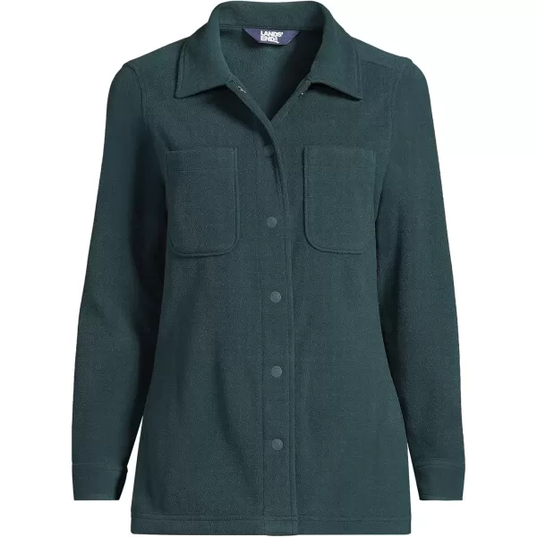 imageLands End Womens Anyweather Fleece Shirt JacketDark Green Forest