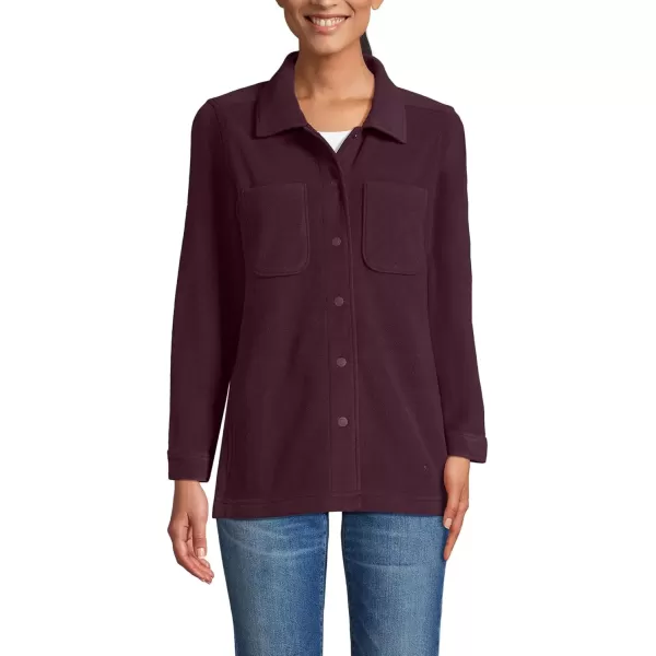 imageLands End Womens Anyweather Fleece Shirt JacketMidnight Plum