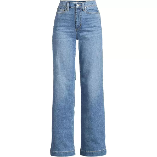 imageLands End Womens Recover High Rise Wide Leg JeansBeau Blue