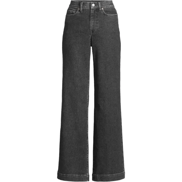 imageLands End Womens Recover High Rise Wide Leg JeansBlack Stone Wash