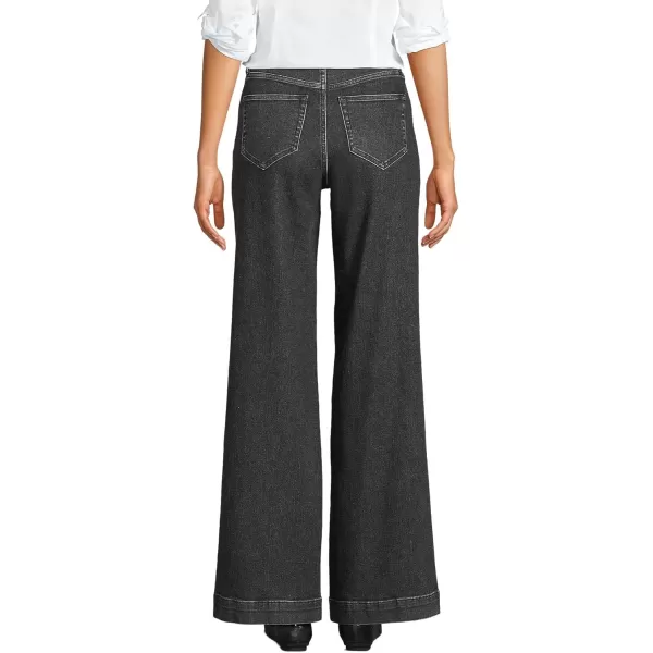 imageLands End Womens Recover High Rise Wide Leg JeansBlack Stone Wash