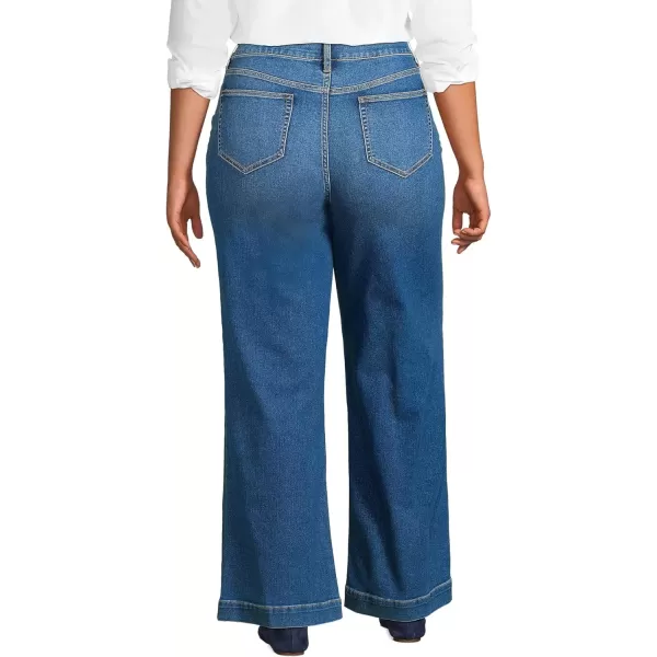 imageLands End Womens Recover High Rise Wide Leg JeansIndigo Tide Blue