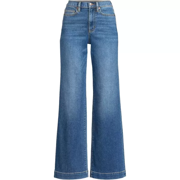 imageLands End Womens Recover High Rise Wide Leg JeansIndigo Tide Blue