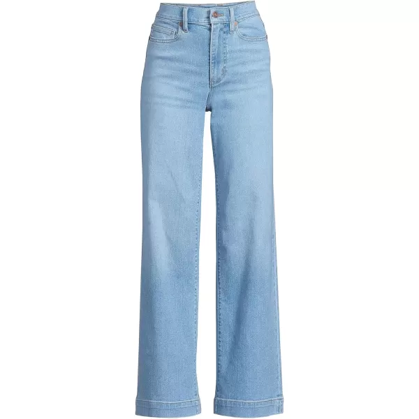 imageLands End Womens Recover High Rise Wide Leg JeansMellow Indigo